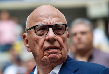 Tennis - US Open - Mens  Final - New York, U.S. - September 10, 2017 - Rupert Murdoch, Chairman of Fox News Channel stands before Rafael Nadal of Spain plays against Kevin Anderson of South Africa. 