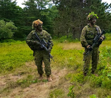 Reservists during a training session at  Aldershot Military Camp. - Katy Jean