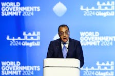 Egypt Prime Minister Mostafa Madbouly, speaks during the World Governments Summit, in Dubai, United Arab Emirates, February 12, 2024.