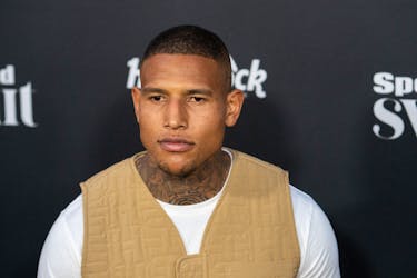 Darren Waller arrives for the launch of the Sports Illustrated Swimsuit 2023 issue in New York City, U.S., May 18, 2023.