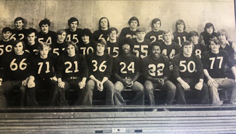 New Nova Scotia Sport Hall of Fame inductee Jamie Bone quarterbacked the Queen Elizabeth High School football team from 1971-74. He wears Number 11 in this photo of the 1971 team. - Contributed