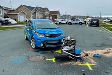 The Royal Newfoundland Constabulary is investigating after a motorcyclist collided with a vehicle at the intersection of Great Eastern Avenue and Pluto Street in St. John's on Friday. - Contributed