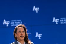 U.S. Vice President Kamala Harris gives the commencement address at the commencement ceremony for graduates of the U.S. Air Force Academy in Colorado Springs, Colorado, U.S., May 30, 2024.