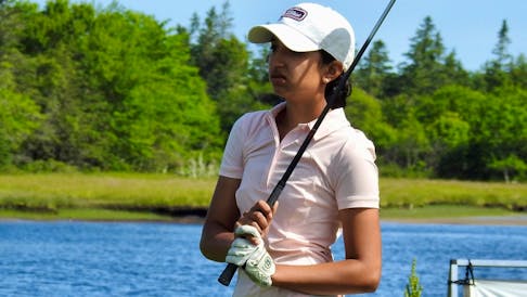 Ashburn’s Annika Parkash trails Olivia Seaman of Ken-Wo by three strokes in the junior girls division following Tuesday's first-round play at the Nova Scotia junior golf championship at Clare Golf and Country Club. - GOLF CANADA