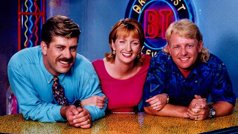 From left, Kurt Stoodley, Liz Rigney and Scott Boyd as co-hosts of ASN's "Breakfast Television" circa 1990s. Boyd also worked in radio at such stations as CHER and The Giant 101.9 in Sydney. Boyd died on Monday at the age of 68. CONTRIBUTED/COURTESY OF CTV ATLANTIC