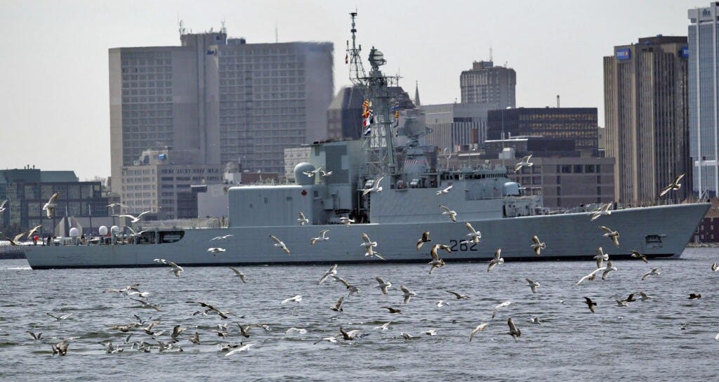 HMCS Athabaskan Sails In Halifax Harbour In April 2008   HMCS Athabaskan April 2008 