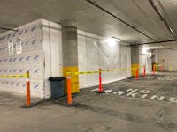 The walled-off area of a parking garage at the Health Sciences Centre where new freezer units hold unclaimed bodies. -The Telegram