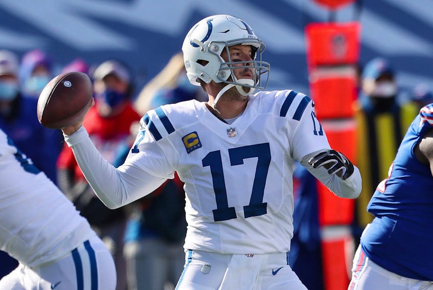 Colts QB Philip Rivers throws a pass against the Buffalo Bills earlier this month.