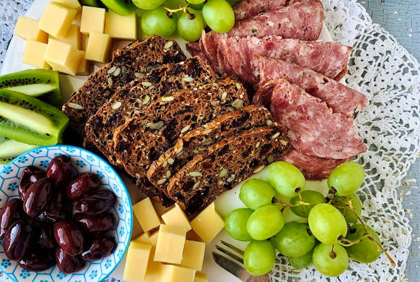 Cranberry walnut artizan crackers (Renee Kohlman) are perfect for charcuterie trays.