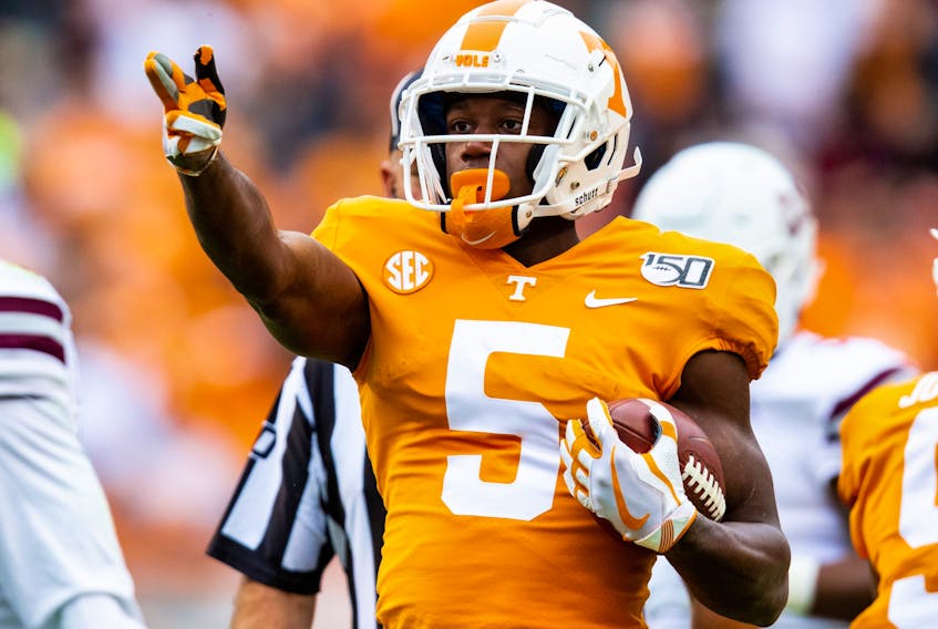 Brampton's Josh Palmer, of the Tennessee Volunteers, has entered the NFL draft.