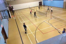 Pickleball play underway at the East Dartmouth Community Centre.