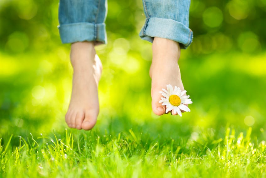 Cindy Day's grandma believed that walking barefoot in the dew on the morning of the summer solstice would keep the skin on the bottom of your feet from getting chapped.  - yarruta