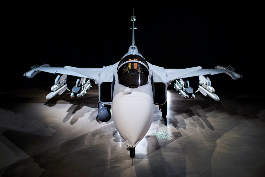 The Saab Gripen, which IMP Group hopes will be assembled in Nova Scotia if Canada decides on that design to patrol Canada's skies.