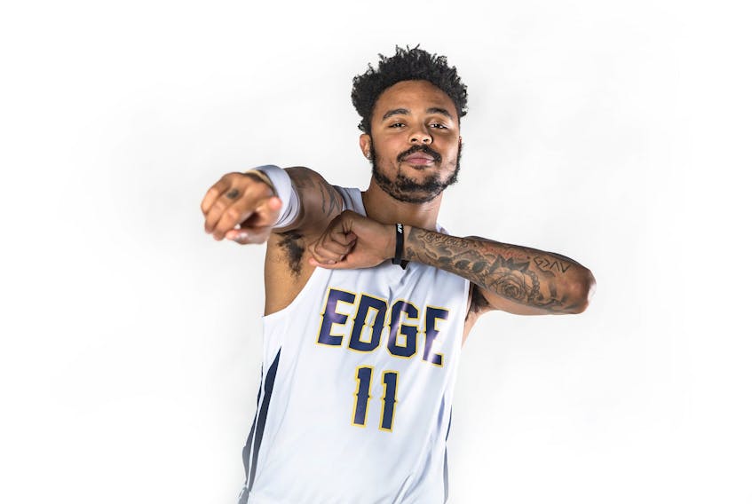 Jared Nickens had 21 points for the St. John's Edge in Wednesday night's win over the Windsor Express, all of then coming on three-point shots. St. John's Edge photo/Jeff Parsons