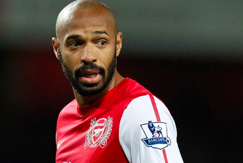 File photo of striker Thierry Henry with Arsenal during third-round game during FA Cup at The Emirates Stadium in London on Dec. 16, 2014.