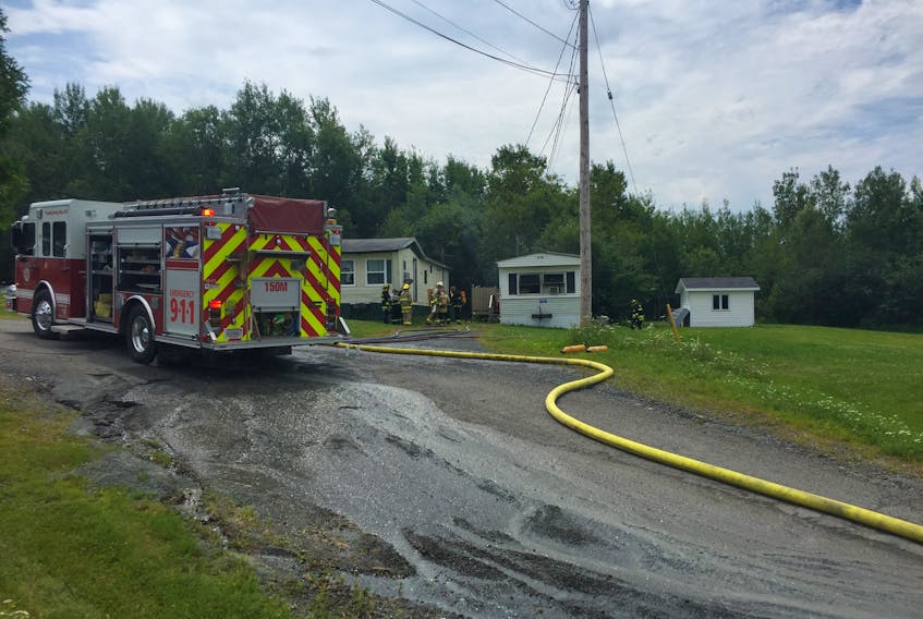 Trenton Fire Department with assistance from the Pictou Landing Fire Department responded to this fire at Grandview Trailer Park on Aug. 1.