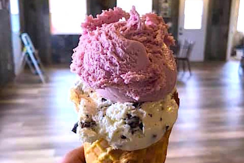 Homemade ice cream and waffle cones are a crowd favourite at Trueman’s Blueberry Farm in Aulac.