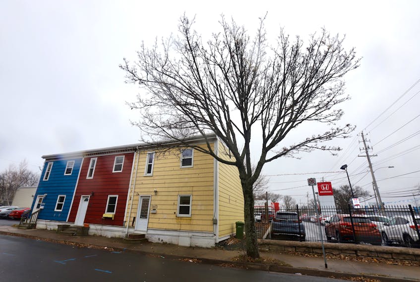 Three houses that are slated for demolition are seen on May Street in Halifax Monday November 22, 2020. 

TIM KROCHAK PHOTO