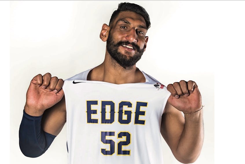 The story of professional basketball player Satnam Singh, the first Indian drafted by an NBA team and who played for the St. John’s Edge last season, will be the subject of an online movie being developed in India. — St. John’s Edge photo