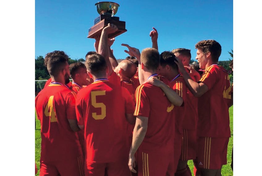 Sunday in St. Lawrence, the Holy Cross did as they have done the last two provincial Challenge Cup seasons and in nine of the past 11 years, lifting the championship trophy in triumph. The Crusaders won the 2019 provincial senior men's soccer crown with a 1-0 win over Feildians in a game decided by a penalty-kick shootout. — Submitted/NLSA