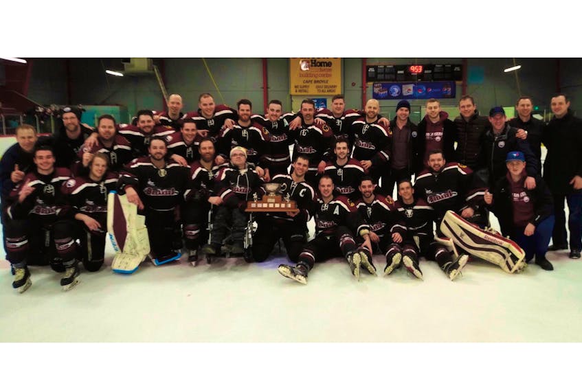 The Southern Shore Breakers, shown celebrating their provincial senior hockey Eastern Division title last weekend, have won eight of 11 games through the first two rounds of the playoffs. Now, the Breakers turn their focus to the Herder Memorial Trophy championship final, which has them up against the Grand Falls-Windsor Cataracts in a best-of-seven series, beginning Saturday at Jack Byrne Arena in Torbay. — Twitter/@SrBreakers