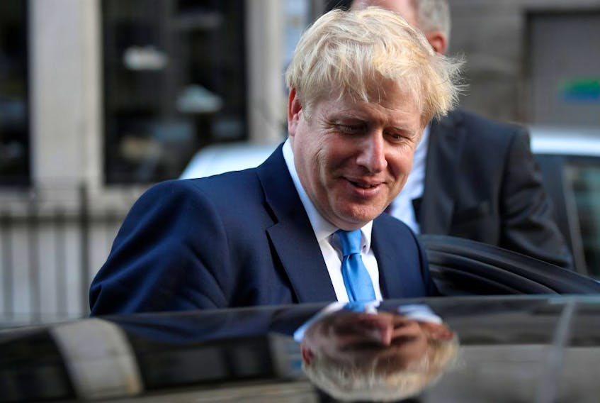 Boris Johnson leaves a private reception in central London on July 23, 2019. 