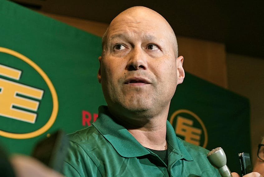 Edmonton Eskimos new head coach, Scott Milanovich was introduced at a news conference held at the Sawmill Restaurant in Sherwood Park on Jan. 15, 2020.
