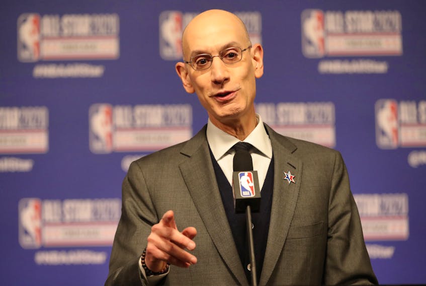 NBA commissioner Adam Silver says the league may play in two cites when it returns to action. 
