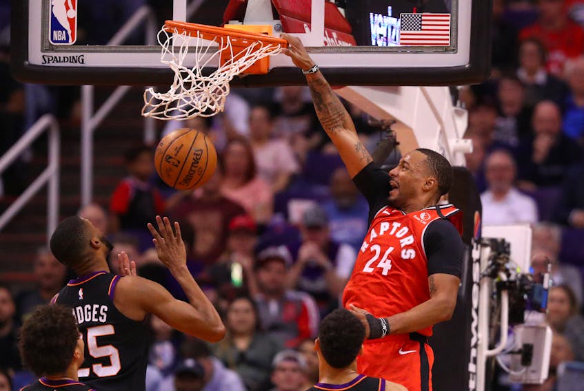 Toronto Raptors guard Norman Powell throws down a dunk earlier this season. The NBA and the NBPA announced Friday an agreement on a return to play in Orlando, Fla.