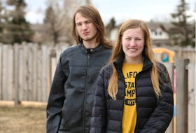 High school graduates, brother and sister, Colin and Samantha Coleman were set to attend graduation but plans have now been cancelled. The pair pose near their home in Calgary on Saturday, April 18, 2020. Jim Wells/Postmedia