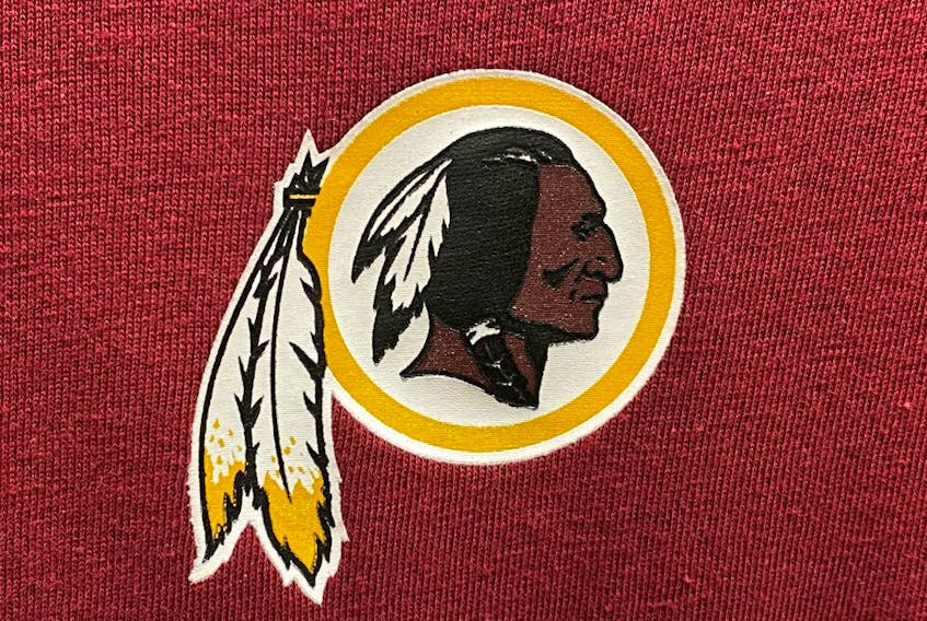 A Washington Redskins football team logo is seen on a shirt at a sporting goods store in Bailey's Crossroads, Virginia, U.S., June 24, 2020.