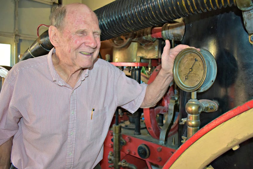 Desiree Anstey/ Journal Pioneer
Windsor Corney, now aged 90, said of his 40 years of service with the Summerside Fire Department, that he is amazed at where he started – from his days with noisy steam engines –  to the push of a button on modern equipment.