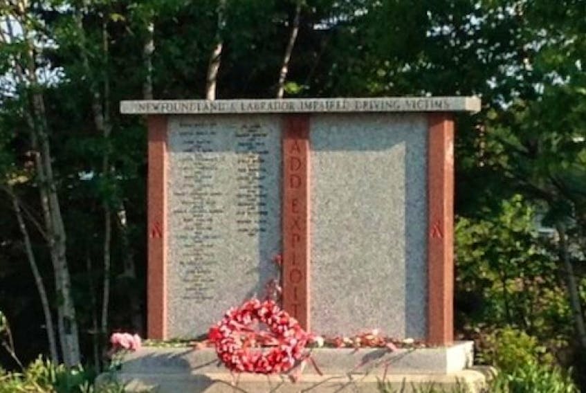 The provincial memorial to victims of impaired driving is located o n Cromer  Ave. in Grand Falls-Windsor.