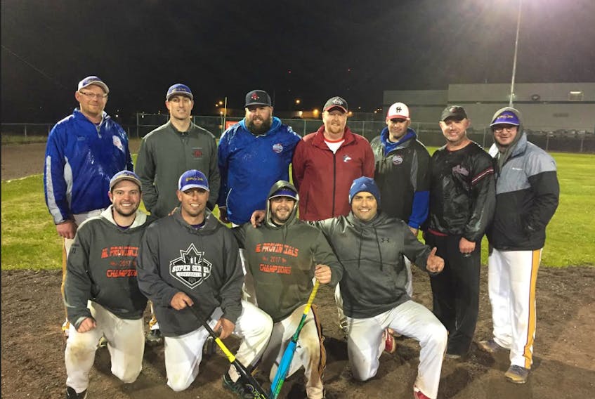 Champions of the third annual Team Budweiser Men’s Open Cash Tournament, Booster Juice, at the Main Street Softball Fields in Grand Falls-Windsor June 2.