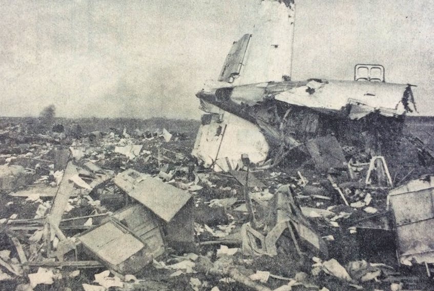 This photo shows the wreckage just after the 1967 Czechoslovakian air crash.