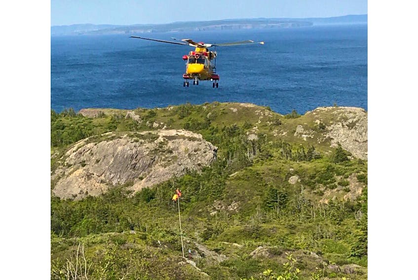 A Cormorant helicopter was called in to airlift a hiker in need of medical attention in Brigus Tuesday, July 9.