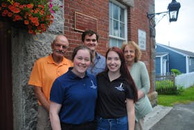 From the left, Conception Bay Museum board chairman Patrick Collins, municipal summer student Jennifer Pike, Harbour Grace economic development officer Matthew McCarthy, summer student Katelyn Galway, and museum board member Anne Gosse.