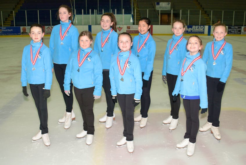 The Amherst Gliders Elementary team earned silver medals at the provincial championships. The silver-medal winning team is (front, from left) Eve Scott, Alexis Robblee, Savanah Cobbett, Rachel MacDiarmid, (back, from left) Olivia Doucette, Mia Farrow, Zoe Lirette, Isabel Brownell and Katie McIlvena.