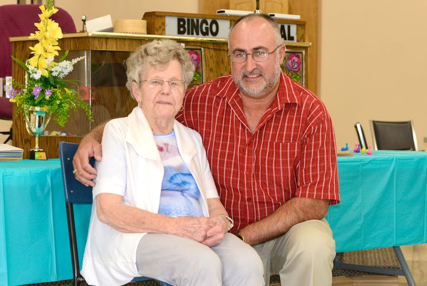 Florence LeBlanc is still going strong at the age of 96, playing darts and bowling every week during the dart and bowling season. Her son Mike was on hand to help celebrate her achievements at the 2018 bowling and dart banquet recently held at the 50-Plus Club in Amherst.