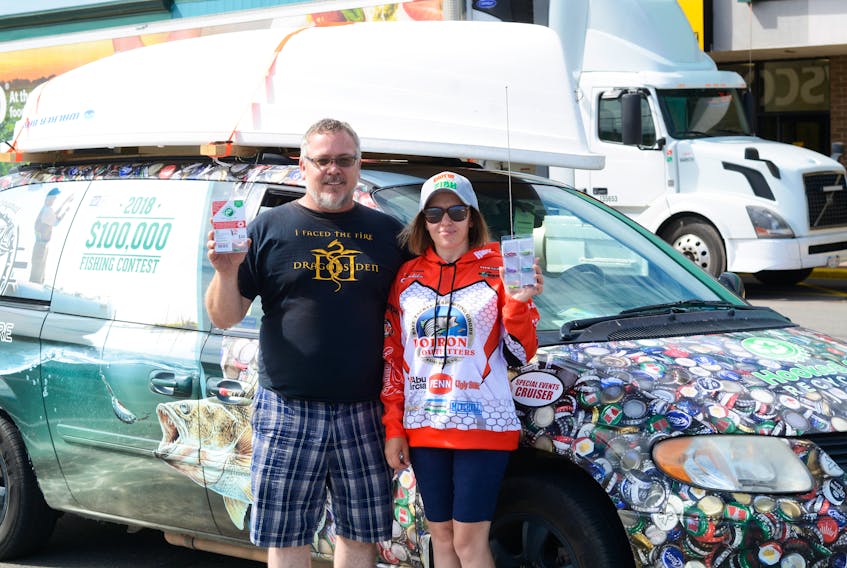 Norm Price and Suzanna Dedi recently stopped in Amherst during their country-wide tour to promote their bottle cap fishing lures and, also, promote environmental awareness about the dangers of dumping bottle caps into landfill sites.