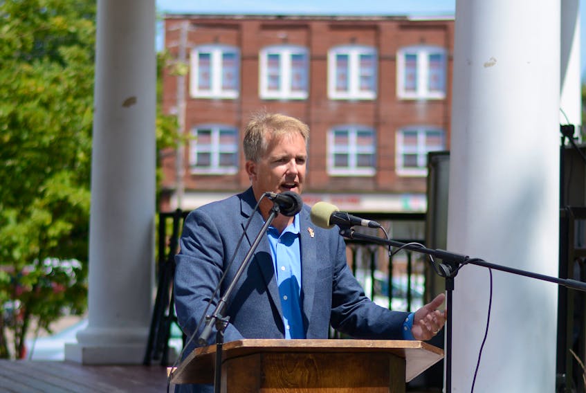 Scott Armstrong was at Victoria Square in Amherst on Friday to introduce Conservative Party Leader Andrew Scheer during a meet-and-greet.
Dave Mathieson – Amherst News