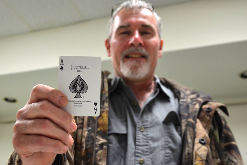 Clyde Barteaux from Moschelle drew the ace and won almost $365,000 in the Annapolis Royal Volunteer Fire Department’s Chase the Ace fundraiser April 3. With just three cards left, Barteaux picked the right one.