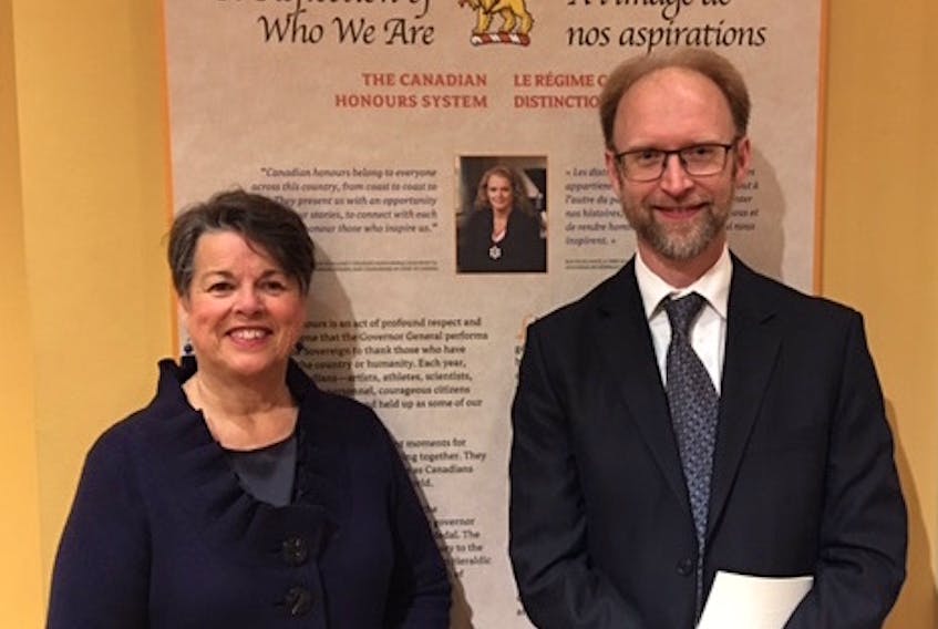 MAPANNAPOLIS.CA project manager Heather LeBlanc and chairman of the Age Advantage Association Ed Symons attended the Governor General Awards ceremony at Rideau Hall, Ottawa on Nov. 22.