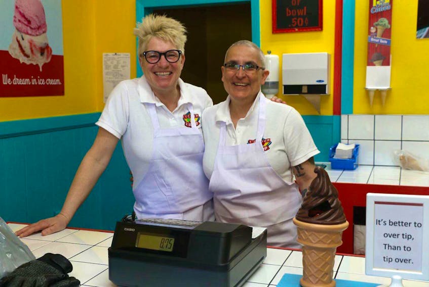 Annette Schottmann and Maureen Horne-Paul just opened an ice cream shop in Annapolis Royal and the customer response has been overwhelming. Their shop, 1 Scoop, 2 Scoop has been busy despite the cold weather. The store is located across from town hall on St. George Street.