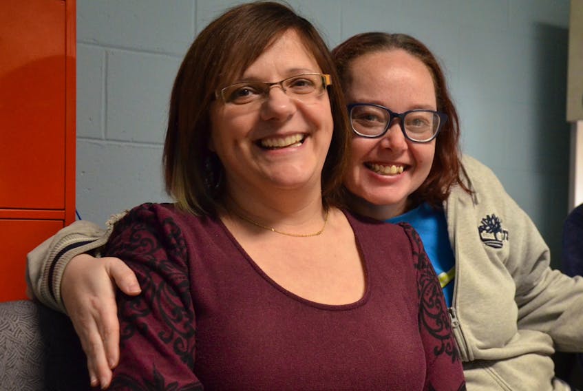 Tracy Parker, left, a program coordinator at Valley Community Learning Association, worked with 38-year-old mom Tasha Crouse to help her gain confidence and higher self-esteem on her way to getting her Grade 12. The VCLA has offices is Kentville and Middleton.
