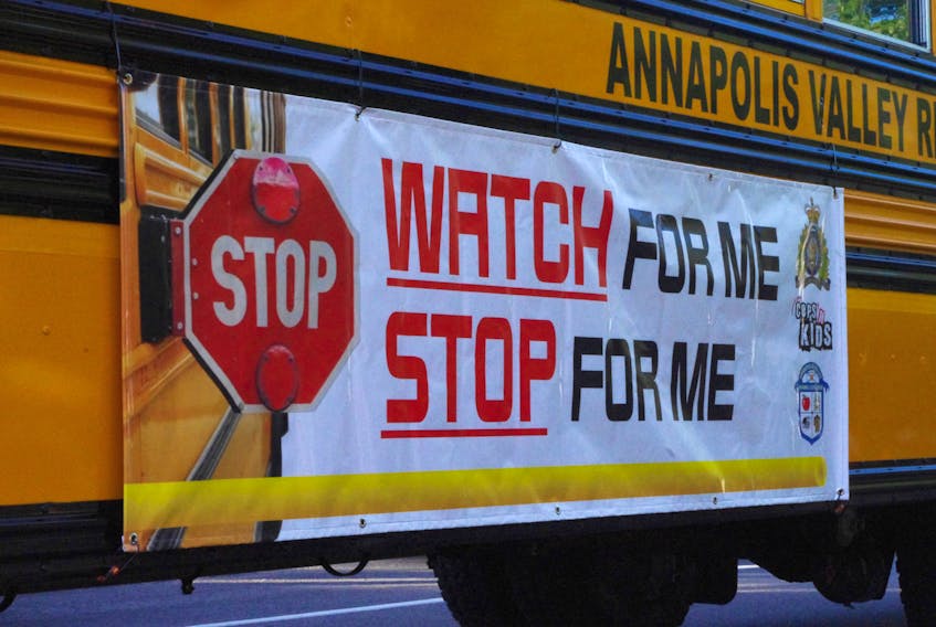 ‘Watch For Me, Stop For Me’ is the RCMP school bus safety campaign slogan and police are urging motorists to heed some simple advice to keep children safe – like slow down when you see a school bus.