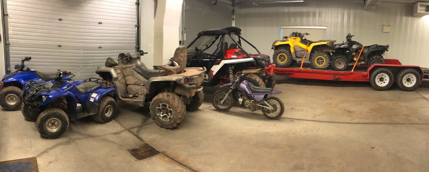 The Cumberland County Street Crime Enforcement Unit, working with the Cumberland RCMP, New Brunswick RCMP and Amherst Police, have recovered 10 stolen recreational vehicles valued at $40,000. Four people, two from Amherst and two from New Brunswick, will appear in provincial court in Amherst in January to face a variety of charges, including possessing stolen property and breaching recognizance orders. RCMP photo