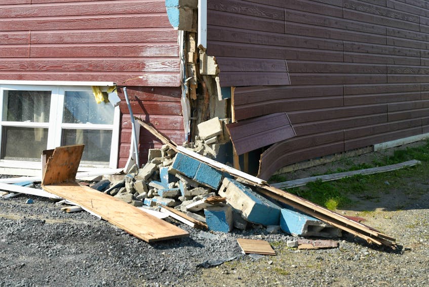 An apartment building in Labrador City was damaged when a car crashed into it. The driver was charged with impaired driving.
