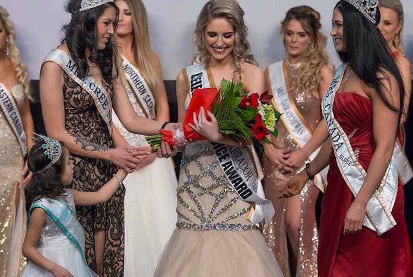 Jacqueline Rae Rideout (center) is competing for the title of Mrs. Galaxy International.