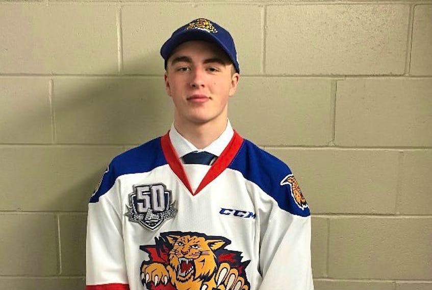 Hillier in a Moncton Wildcats Jersey.